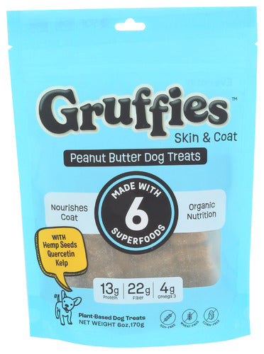 gruffies peanut butter dog treats for healthy skin and coat