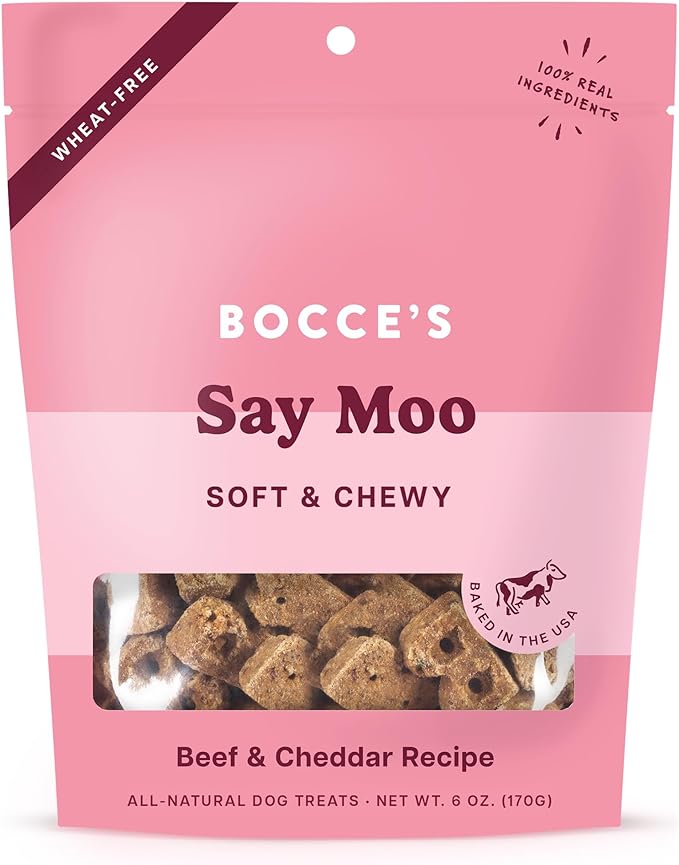 Bocce's Bakery Oven Baked Say Moo Beef & Cheddar Treats for Dogs