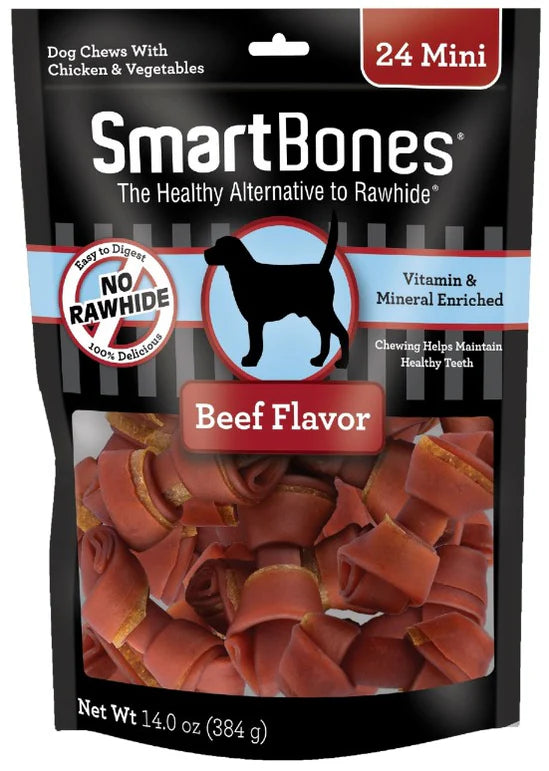 SmartBones Rawhide Free Beef Bones Mini